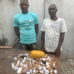 LAGOS SECURITY: POLICE ARREST 2 DRUG PEDDLERS, RECOVER DRUGS, ILLICIT SUBSTANCES. The Operatives of the Area "E" Command, Festac of the Lagos State Police Command on 30th July, 2021, at about 6am, arrested two (2) drug peddlers at Dantata area, Mile 2, along Badagry Expressway, Lagos State and recovered weeds suspected to be Indian hemp and other illicit substances from them. The police had been intimated of the activities of the drug peddlers who were displaying drugs for sales with impunity around the area. The policemen, as a follow up to the tip off, raced to the scene where one Rabiu Mohammed, m, was arrested. The suspect confessed that one Sanni Audu, m, was the major dealer/supplier. The police went after Sanni Audu and arrested him with some qualities of weeds suspected to be Indian hemp and illicit substances. The Commissioner of Police, Lagos State, CP Hakeem Odumosu, while reiterating his directive to officers and men of the command to go after criminals and hoodlums in the state, ordered that other members of the syndicate must be apprehended. He further directed that the illegal items/illicit substances in the custody of the suspects and in any part of the state must be recovered in order to reduce the quantity of hard/illicit drugs in circulation. The police boss equally directed that the suspects be transferred to the State Criminal Investigation Department Panti, Yaba, for proper investigation and possible prosecution. CP Hakeem Odumosu therefore reassured the general public of adequate security of lives and property and sustainable fight against the menace of drug misuse and abuse in Lagos State.