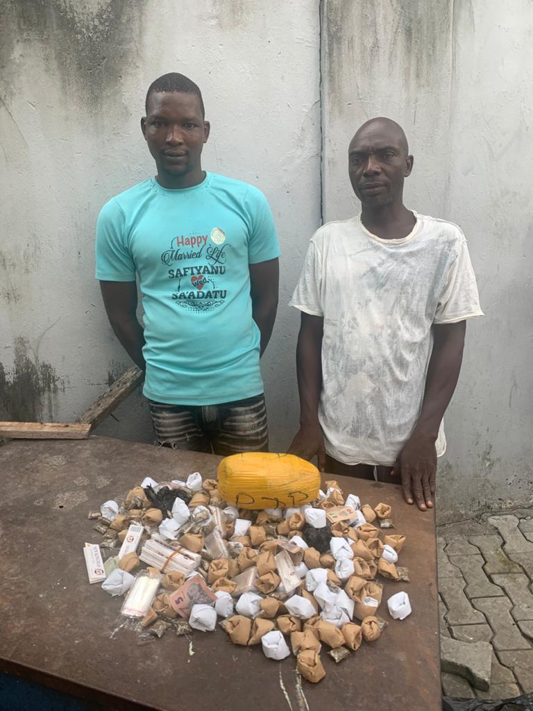 LAGOS SECURITY: POLICE ARREST 2 DRUG PEDDLERS, RECOVER DRUGS, ILLICIT SUBSTANCES.   The Operatives of the Area "E" Command, Festac of the Lagos State Police Command on 30th July, 2021, at about 6am, arrested two (2) drug peddlers at Dantata area, Mile 2, along Badagry Expressway, Lagos State and recovered weeds suspected to be Indian hemp and other illicit substances from them.  The police had been intimated of the activities of the drug peddlers who were displaying drugs for sales with impunity around the area. The policemen, as a follow up to the tip off, raced to the scene where one Rabiu Mohammed, m, was arrested.   The suspect confessed that one Sanni Audu, m, was the major dealer/supplier. The police went after Sanni Audu and arrested him with some qualities of weeds suspected to be Indian hemp and illicit substances.  The Commissioner of Police, Lagos State, CP Hakeem Odumosu, while reiterating his directive to officers and men of the command to go after criminals and hoodlums in the state, ordered that other members of the syndicate must be apprehended. He further directed that the illegal items/illicit substances in the custody of the suspects and in any part of the state must be recovered in order to reduce the quantity of hard/illicit drugs in circulation.  The police boss equally directed that the suspects be transferred to the State Criminal Investigation Department Panti, Yaba, for proper investigation and possible prosecution.   CP Hakeem Odumosu therefore reassured the general public of adequate security of lives and property and sustainable fight against the menace of drug misuse and abuse in Lagos State.