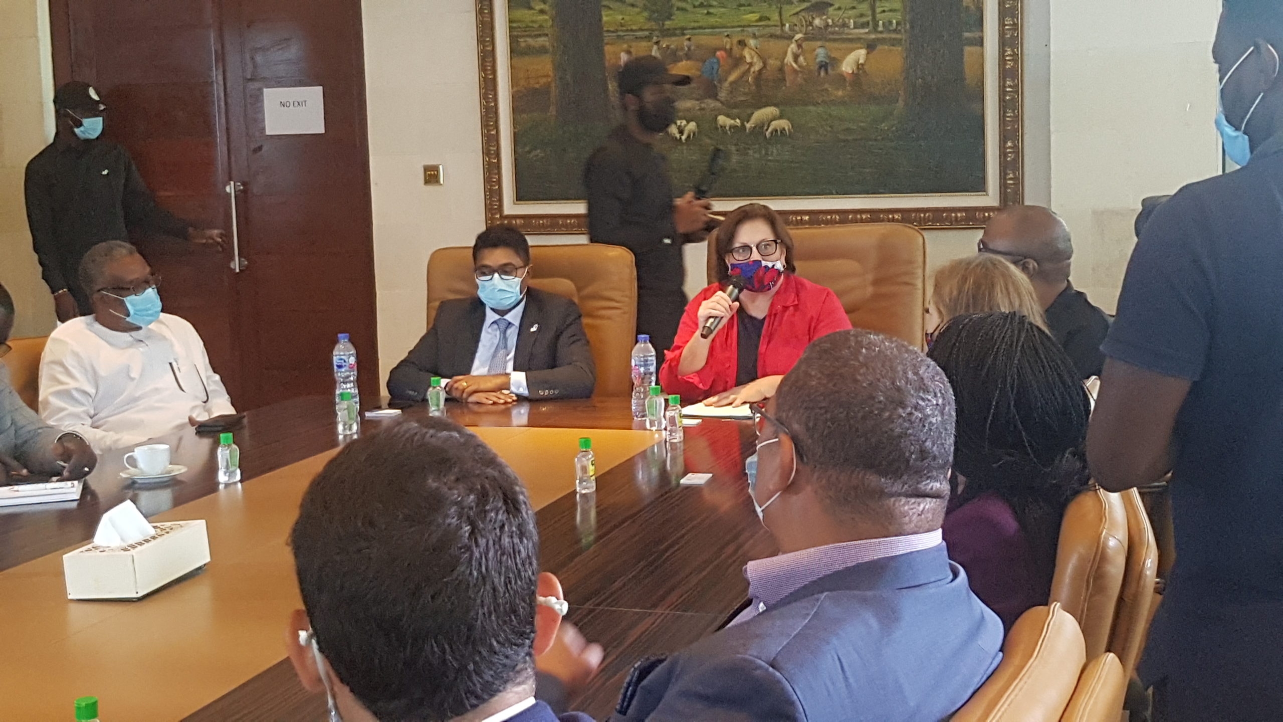 U.S. Consul General Claire Pierangelo (left) with CEO of Tolaram Group, Mr. Dinesh Rathi, during the Consul General’s visit to the Lagos Free Zone (LFZ) and under-construction Lekki Deep Sea Port on Friday. Photo Credit: U.S.