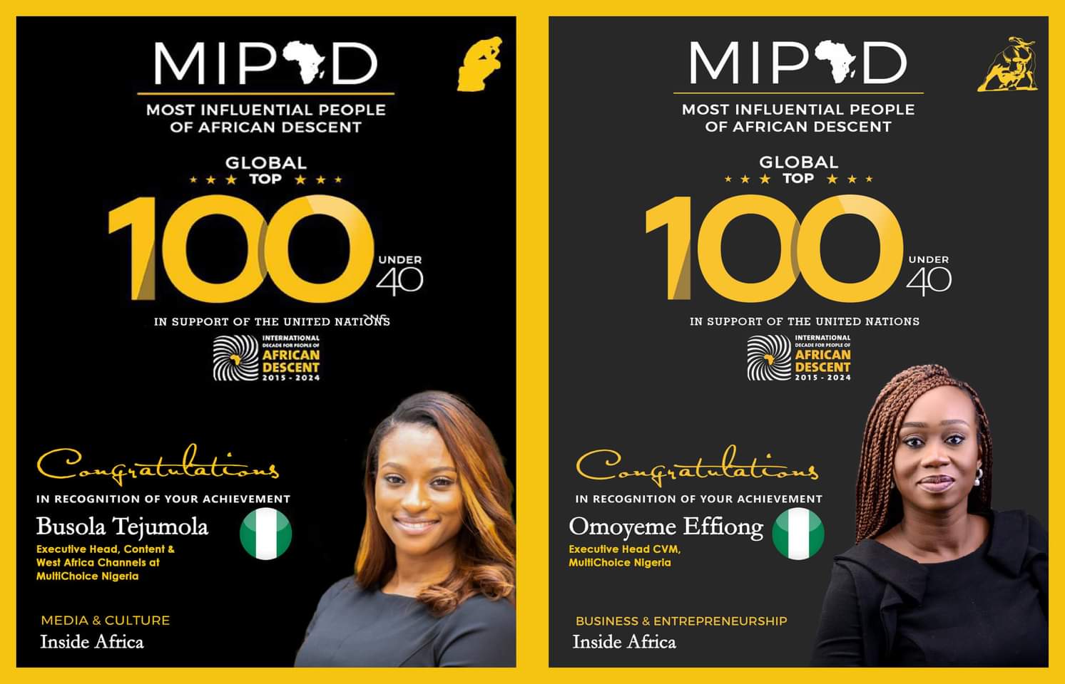 MultiChoice Nigeria shines at the MIPAD Top Global 100 under 40 List