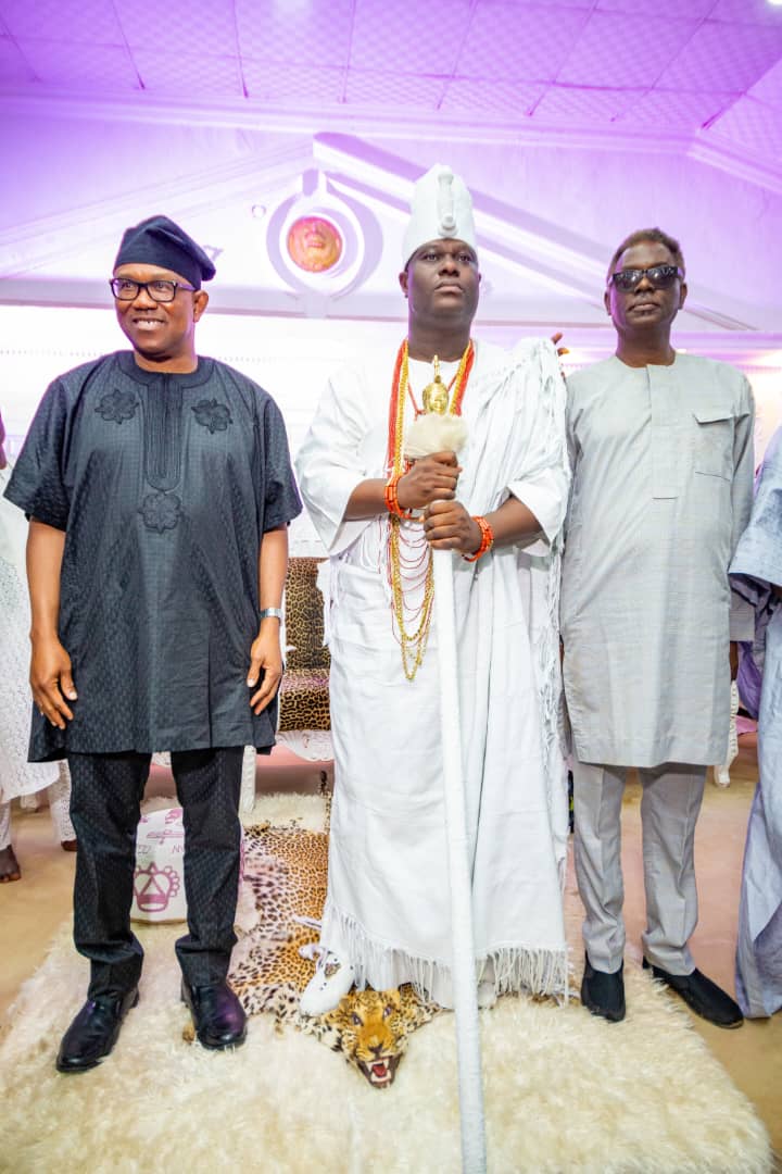 Ooni Hosts Peter Obi, Lauds His Youth Development Agenda