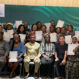 Participants of the #NLNGChangeYourStory Workshop – Gender Active with Andy Odeh (3rd from Left), NLNG’s GM, External Relations and Sustainable Development (centre) and facilitators from The Journalism Clinic at the close of the NLNG-sponsored workshop in Lagos…recently.